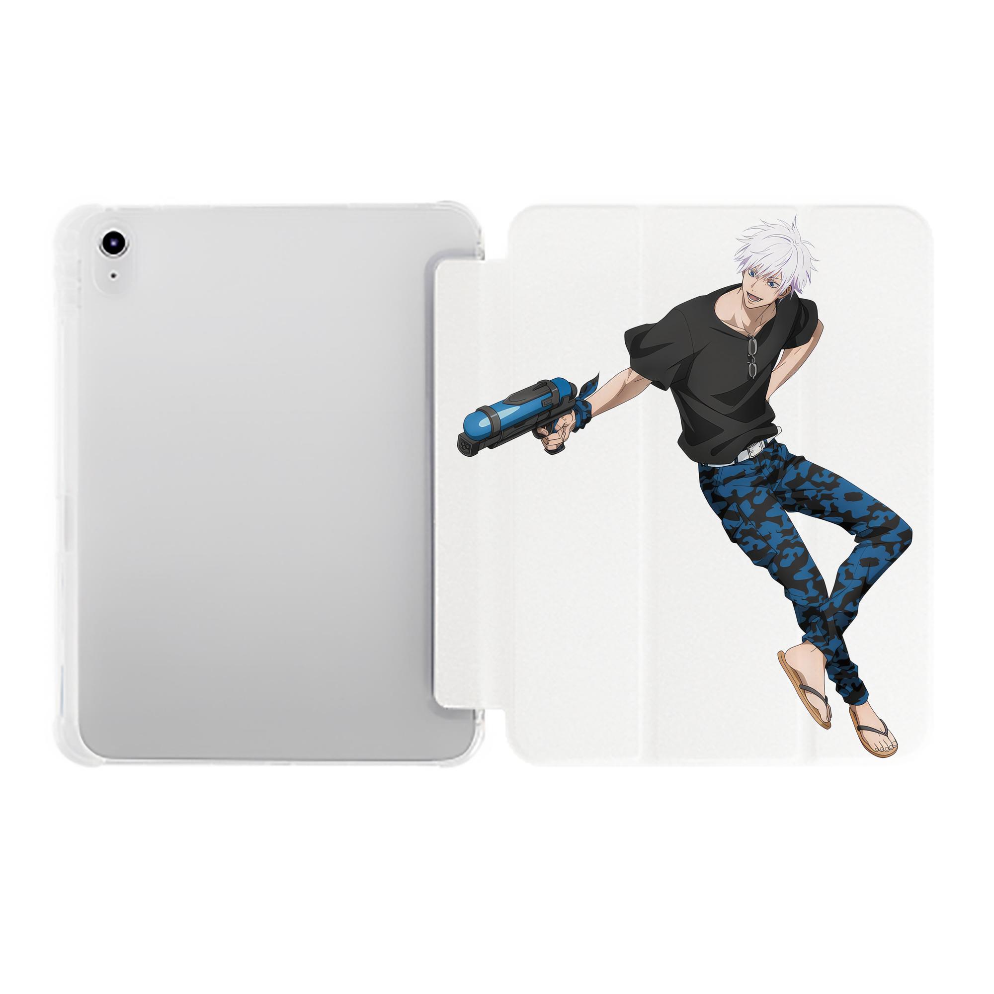 （画像用） 呪術廻戦 Jujutsu Kaisen IPad ケース ペン収納付き 三つ折りスタンド PUレザー×シリコン 対応機種9.5/10.5/10.9インチ